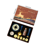Set Vintage Kit Wedding Invitation Postcard Seag Wax Beads Seal Stamp Melting Gift Packing Box