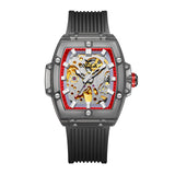 Fahion men watch ONOLA Sprot Plastic Transparent Hollow Full Automatic Mechanical Watches Men Waterproof Clock