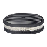 Air Filter Rustproof Aluminium Alloy Black 12in Air Cleaner Lightweight High Strength for 5 1/8in 4 Barrel Opening Carburetors