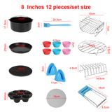 Baking Cake Mould Set 12pcs/set 7 Inch / 8 Inch Air Fryer Accessories for all Air Fryer Machine  4.0- 5.8QT Kitchen Tools