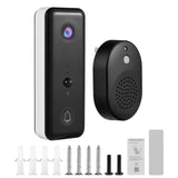 Video Doorbell Camera Wireless with Chime Ringer - Battery Powered, Smart AI PIR Human Detection, 2.4G WiFi, 2-Way Audio, Night View