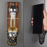 Creative Bottle Wooden Wall Mounted Basketball Court Opener Beer Personalized Magnetic Fridges Stickers For Home/Bar