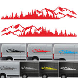 2PCS Mountain Forest For Truck Window Bumper Auto Door Decals Laptop Kayak Vinyl Decoration Car Body Sticker
