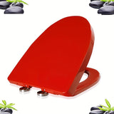 1pc Red V-shaped Red Replacement Toilet Cover, Quiet Close Features And Adjustable Hinge Toilet Seat Cover, Suitable For Various Toilets