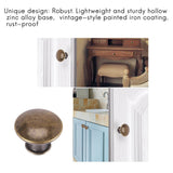 25PCS Vintage Door Drawer Knobs 30mm Antique Kitchen Cabinet Cupboard Handles, for Dresser and Cabinet, Old Bronze