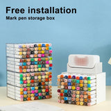 Marker Holder Mark Acrylic Double Layer Pen Storage Box with 18 Compartments for Desktop Organization