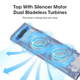 Hanging Bladeless Fan - Rechargeable, Adjustable Angle, Low Noise For Computer Screen & Office