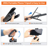 140cm/55in Selfie Stick Tripod Stand with Flexible Ball Head Phone Holder 1/4 Inch Screw Connection for Smartphone