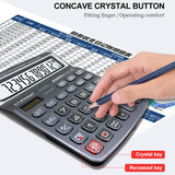 Desktop 12 Digit Large Solar Power LCD Display Big Button Calculator 112 Steps Check and Correct Function