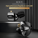KZ D-Fi In Ear Headphone 4-Level Tuning Switch HiFi Bass Metal Earphones Noise Reduction with Mic Wired Dynamic Headset Monitor