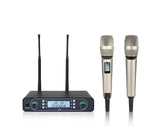 New Product Professional Vocal Mic Set 2 UHF Dynamic Handheld Wireless Microphone Good Quality Stage Karaoke Uhf 2023