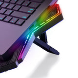COOLCOLD K40 RGB Laptop Cooler 6-fan Coog Mute Design with Adjustable Wind Speed Stand Height Colorful Light Effect