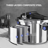 120Kpa Kitchen Pressure Cooker - 7.5L Stainless Steel Non-Stick Pot, Induction & Gas Universal