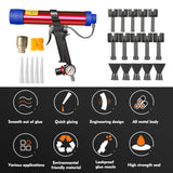 Adjustable Pneumatic Glass Air Rubber 310ml Hard Glue Sealant Applicator Caulking Gun Tool with Plastic Cones