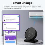 WiFi Tuya Smart Home Temperature Humidity Sensor 5V 1A IR Remote Control Hygrometer Thermometer Adjustable Screen Brighess