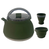 Silicone Folding Kettle Teapot Portable Coffee Tea Cooker Collapsible Mini Boig Water Pot with Handle Camping Supplie