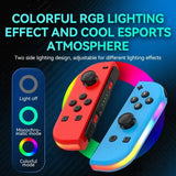 2PCS (L/R) Switch, Wireless Joypad Replacement For Switch Controller Dual Vibration/RGB Light Durable -E