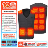 9 Areas Self Heating Jackets Men's Heating Jacket Women's Warm USB Heating Vest Heating Jacket Winter Fishing Camping Ski Warm