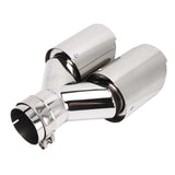 Exhaust Tail Pipe Mirror Polishing Reduce Noise Dual Exhaust Tip 304 Stainless Steel 63mm ID 89mm OD Universal for Automobiles