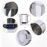 12/20oz Frothing with Temperature Display Stainless Steel Milk Frother Pitcher Jug Cup for Latte Art Barista