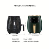 1pc 4.5 L Air Fryer 6-in-1 Smart Air Fryer Oven, 6 One - Touch Programs, Air Fry, Roast, Bake, Reheat, Dehydrate