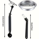 5pcs/set, Coffee Machine Cleaning Kit: Brush, Spoon And 58mm Stainless Steel Blind Filter - Perfect For Espresso Machines