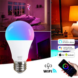 15W Smart Light Bulb RGB White Magic LamDimmable LED E27 B22 WiFi Bulbs Compatible with Alexa Google Home Smartphone