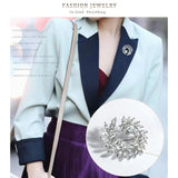 Shining Round Brooches For Women Unisex Crystal Big Flower Party Office Brooch Pin Gifts
