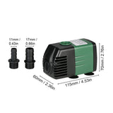 1500L/H 25W Submersible Water Pump for Aquarium Tabletop Fountains Pond Gardens and Hydroponic Systems with 2 Nozzles AC110V