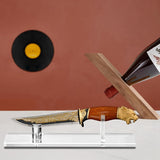 2Pcs Display Stand Acrylic Case Desktop Display, Single Knife Holder for Home Decor (Clear Base)