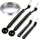 5pcs/set, Coffee Machine Cleaning Kit: Brush, Spoon And 58mm Stainless Steel Blind Filter - Perfect For Espresso Machines