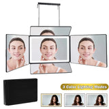 3-Way Selfcut with 360-Degree Rechargeable LED Light, 1500mAh Li-battery - Self Haircut & Fullbody Barber Mirror for Home