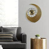 1pc, Large Metal Wall Clock, Silent Non-Tick Battery Powered Quartz Wall Clock For Living Room Decor, Modern Creative Personality Gold Wall Clock For Bedroom Dining Room Study Decor