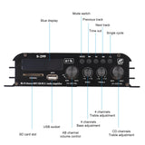 S-299 Mini 4.1 Stereo Power BT Portable Car and Home Dual-use 4*40W Remote Control Audio Amplifier