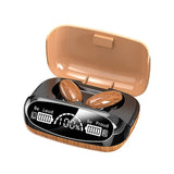 Wireless Earphones Wood Grain Mirror Digital Display Touch Control Earbuds Heavy Bass Bluetooth 5.2 Headphone In-ear Headsets