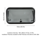 Camper 70 Degrees Opening Waterproof 730x430mm RV Push Out Window with Screen Sunshade for Trailers Motorhomes