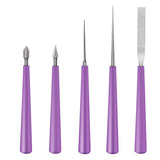 5PCS Set Diamond Tipped Bead Reamer Beading Hole Enlarger Tool for Glass Plastic Metal Wood Beads