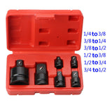 6PCS Impact Reducer & Sleeve Adapter Socket Wrench 1/4 1/2 3/8 3/4 Air Ratchet Breaker Drive Spanner Set