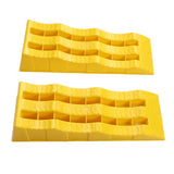 RV Leveling Ramps 1 Pair Trailer Wheel Chocks Strong Weight Bearing Easy Clean Heavy Duty Molded Plastic Anti Slip for Car