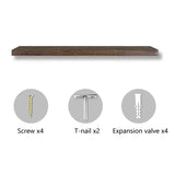 3 Pcs/Set Wood Floating Shees Hanging With Invisible Brackets Wall Shelf For Storage And Display