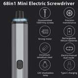 68-in-1 Mini Electric Screwdriver with Magnetic Storage, Precision Maintenance, Type-C Charging, and LED Light