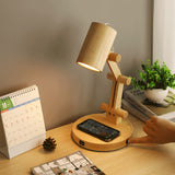 Home Decor Bedroom Wood Rechargeable Table Lamp Study Led Desk Lamp