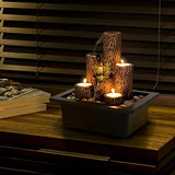 1pc Tree Stump Shape USB-Powered Desktop Fountain Furniture Decoration With Candlestick Function For Office Living Room Home Decoration