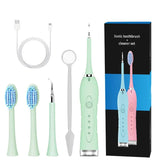 Electric Household Dental Calculus Remover Rechargeable Tooth Cleaner Replaceable Head Set Travel Portable