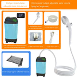 Outdoor Electric Pump Portable Camping Shower 4800mAh IPX7 Waterproof Temperature Display for Backpacking Travel Beach