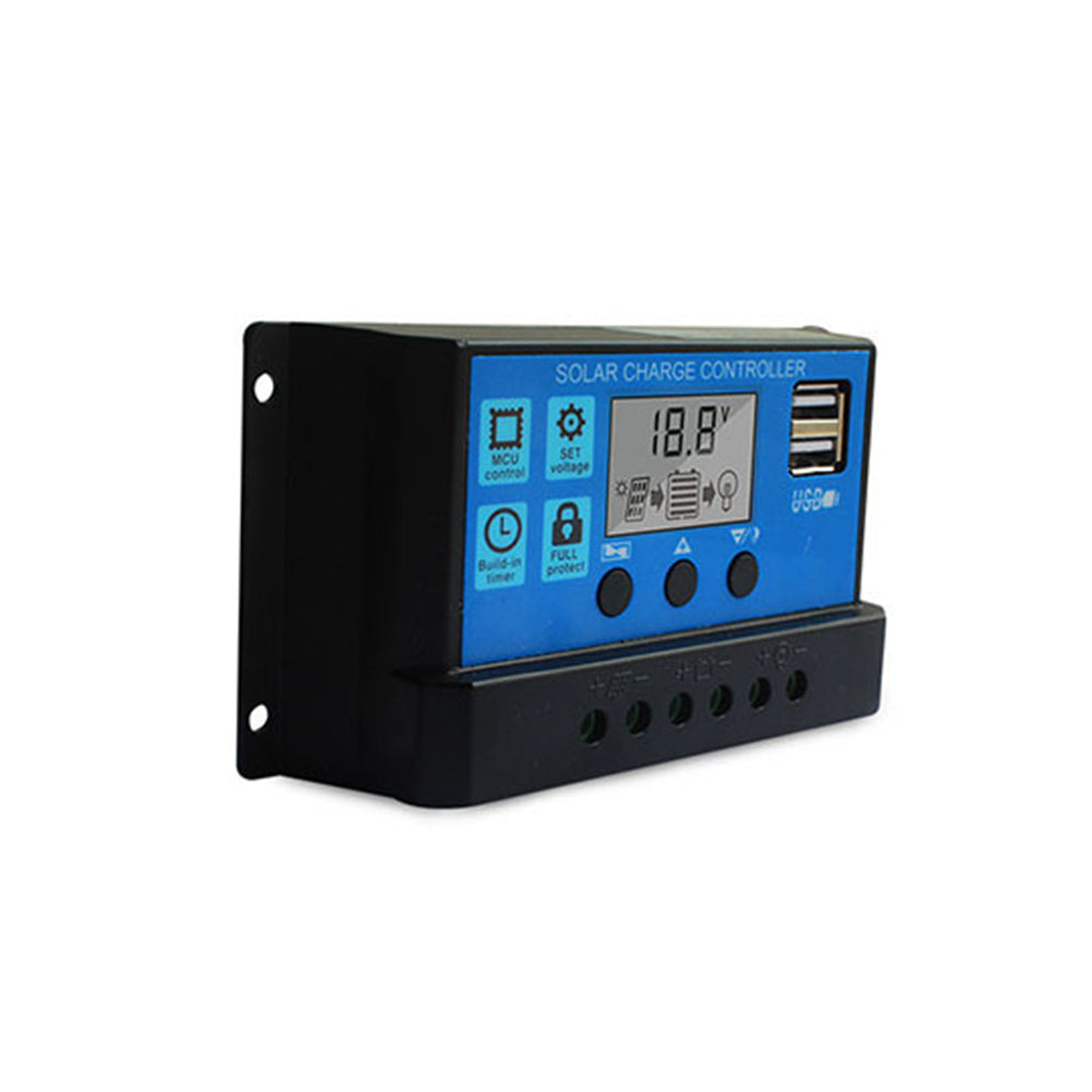 100A Charge Controller 12V/24V Adjustable LCD Display Solar Panel Battery Regulator With USB Port