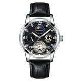 GUANQIN Mechanical Tourbillon Automatic men watch Luxury Waterproof Stainless steel Man watch Sapphire Luxury Moon Phase watches