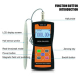 Digital Tesla Gauss Meter Surface Magnetic Field Tester 2% High Accuracy-