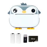 Kids Instant Printer 2.4 Inch Screen Dual Camera Timer Shooting 1080P Video Recording Thermal Inkless Printing