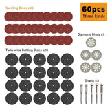 60PCS For Dremel Accessories Dia Cutting Discs Sanding Grinding Wheel Circular Saw Blade Rotary Tool Set